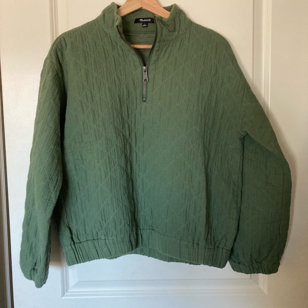 Madewell Green Quilted Sweatshirt